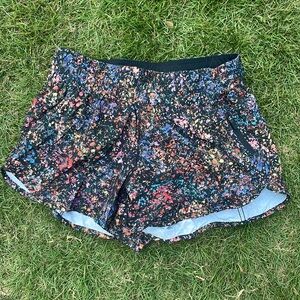 Floral lululemon athletic shorts